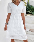 Women’s Midi Dress | Eyelet Fabric