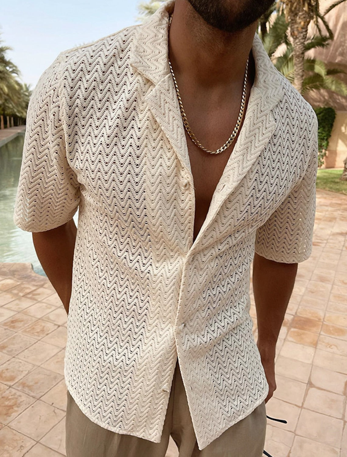 Men’s Shirt | Open Collar Vintage Style