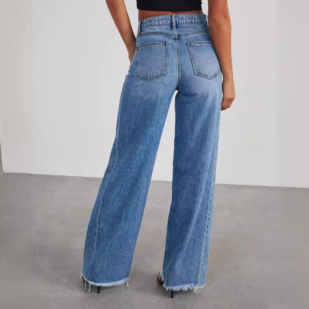 High-Waist Casual Jeans