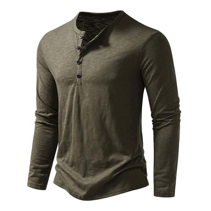 Men’s Henley T-Shirt | Long Sleeve