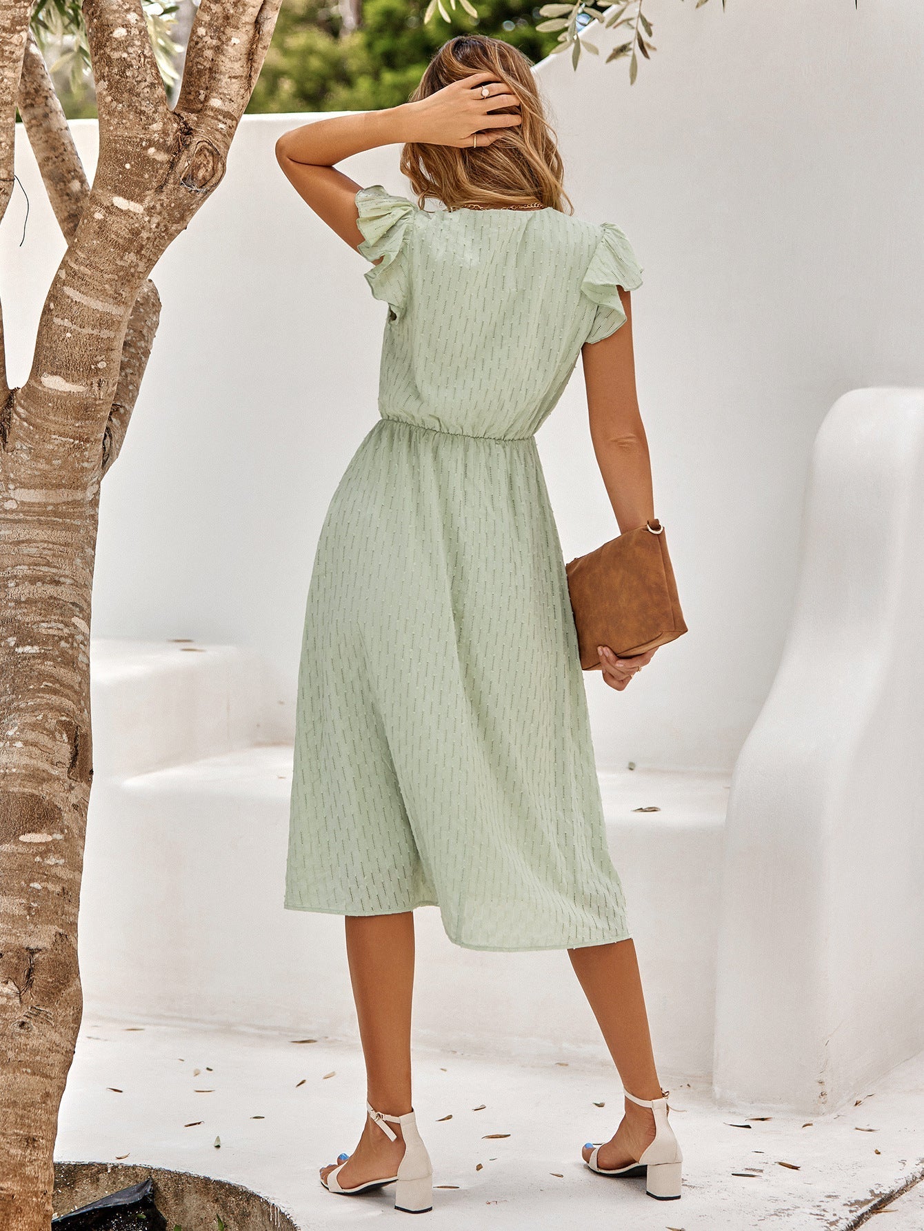 Women’s Midi Dress | Classic V-Neck Style
