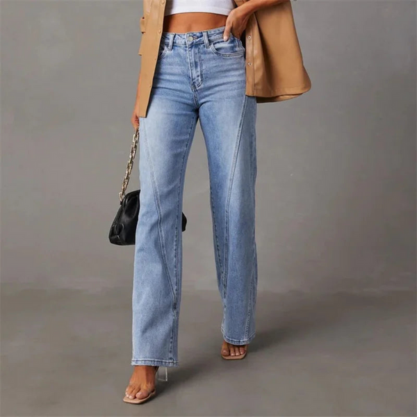 High-Waist Wide-Leg Denim Jeans