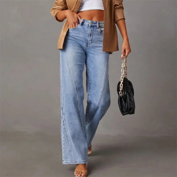High-Waist Wide-Leg Denim Jeans