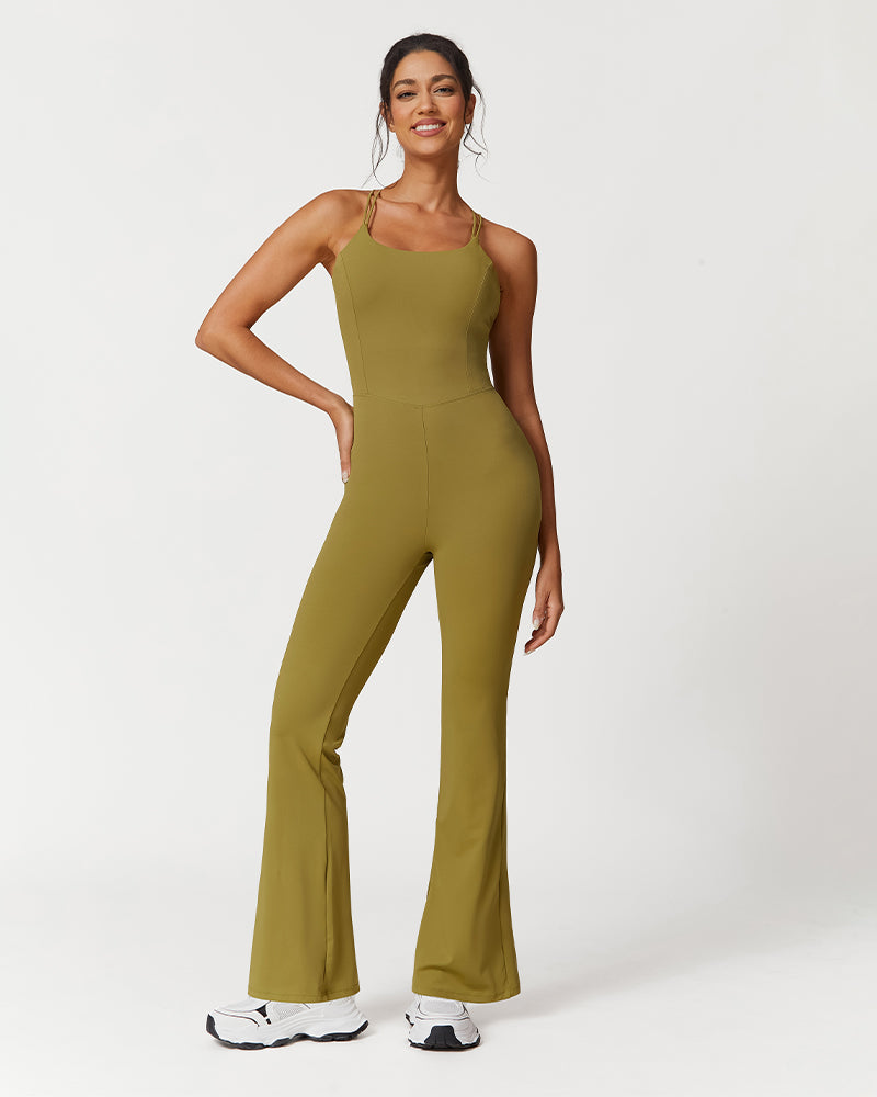 Trendy Wide Leg Active Jumpsuit