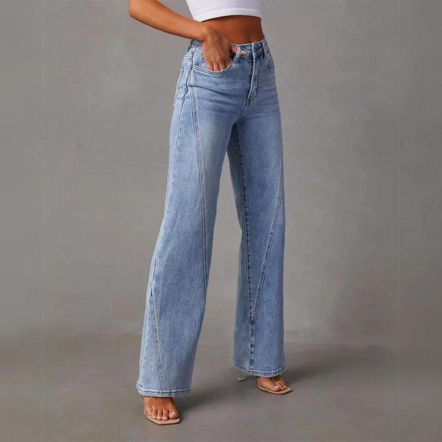 High-Waist Wide-Leg Denim Jeans