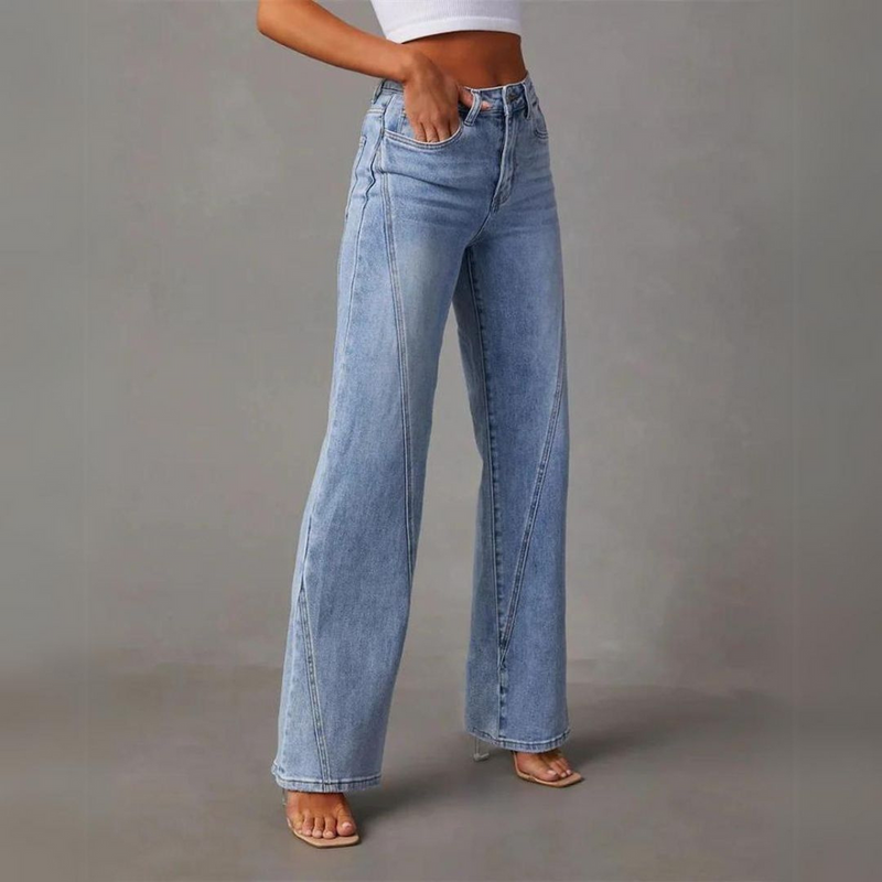 High-Waist Wide-Leg Denim Jeans