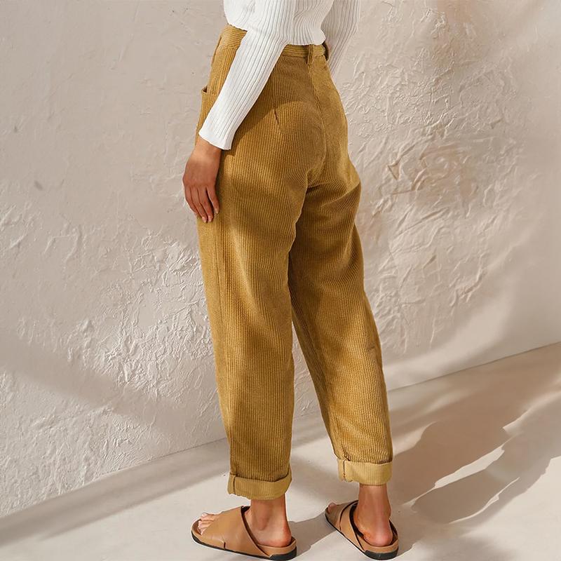 High-Waist Corduroy Pants