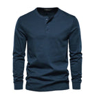 Men’s Henley Shirt | Button Placket Knit Blend