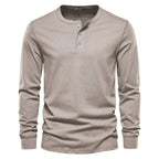 Men’s Henley Shirt | Button Placket Knit Blend