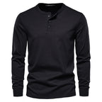 Men’s Henley Shirt | Button Placket Knit Blend
