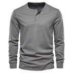 Men’s Henley Shirt | Button Placket Knit Blend