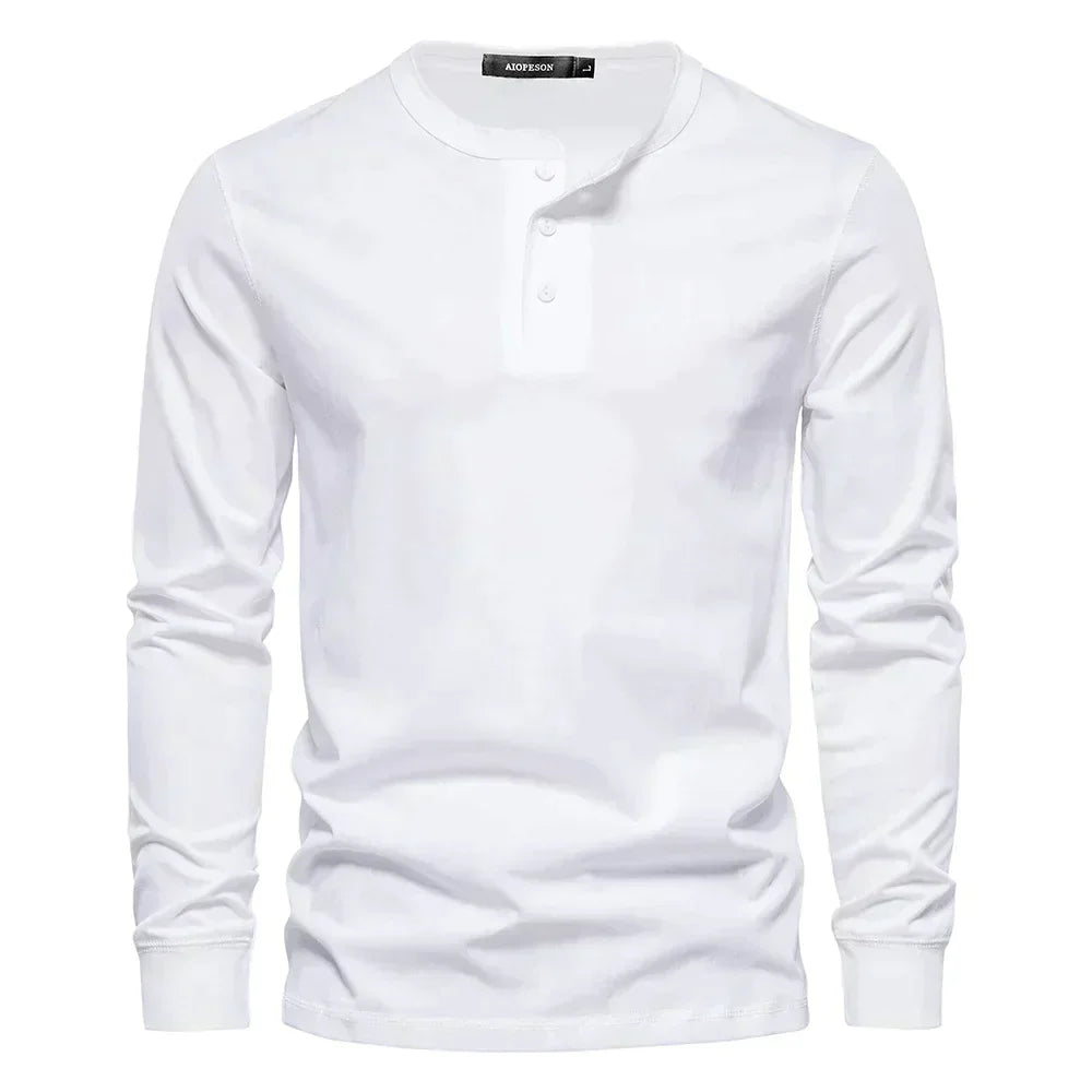 Men’s Henley Shirt | Button Placket Knit Blend