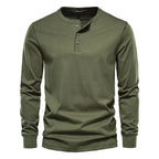 Men’s Henley Shirt | Button Placket Knit Blend