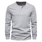 Men’s Henley Shirt | Button Placket Knit Blend