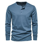 Men’s Henley Shirt | Button Placket Knit Blend