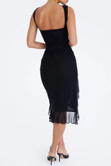 Midi Dress with Ruffled Hem