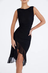 Midi Dress with Ruffled Hem