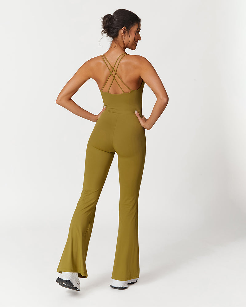 Trendy Wide Leg Active Jumpsuit