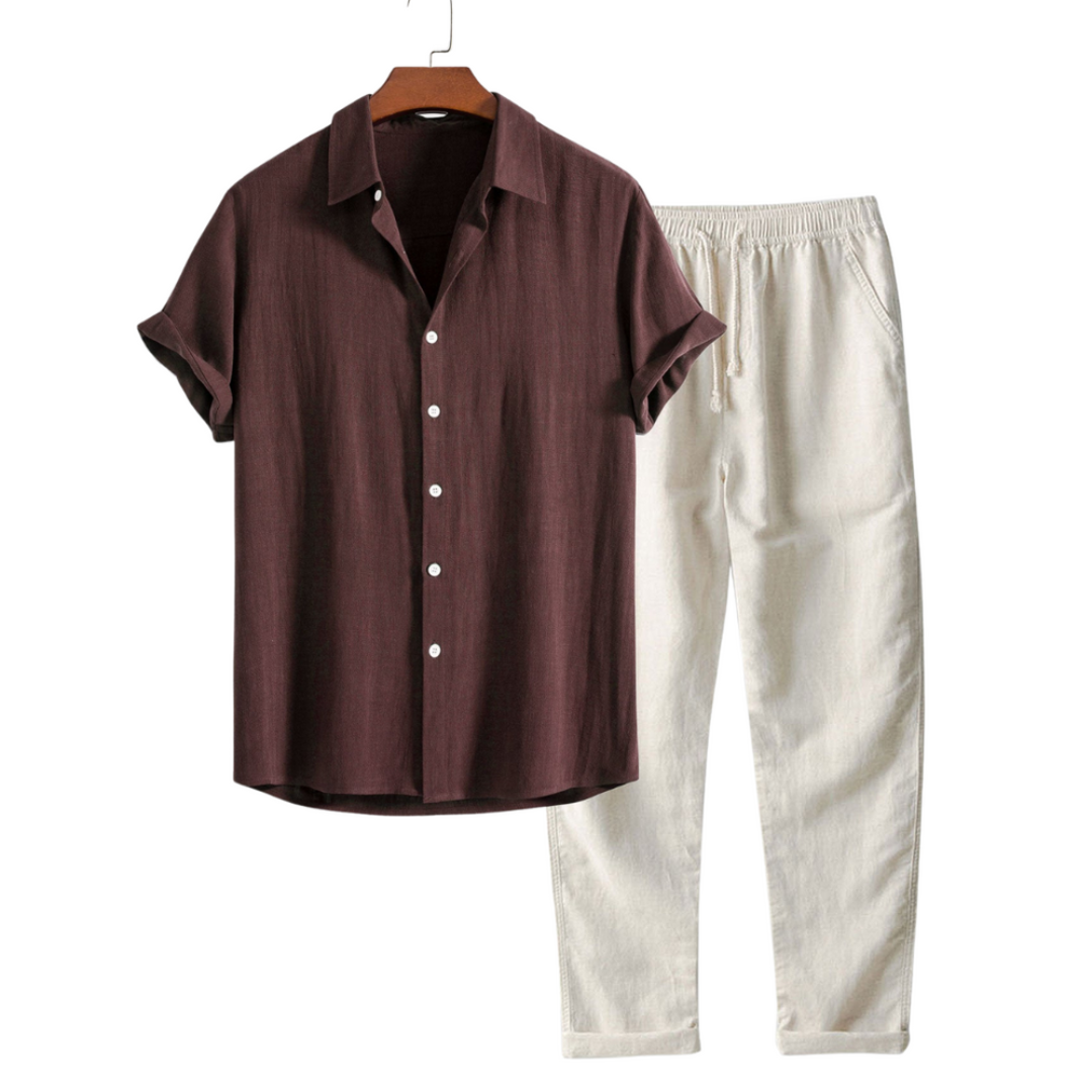 Men’s Old Money Summer Set | Shirt & Pants