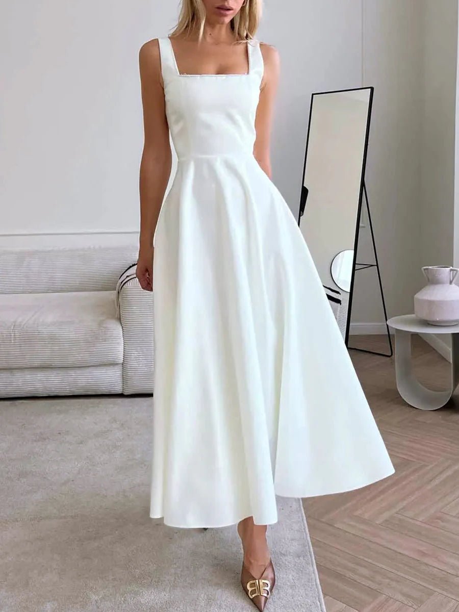 Women’s Midi Dress | Square Neck A-Line