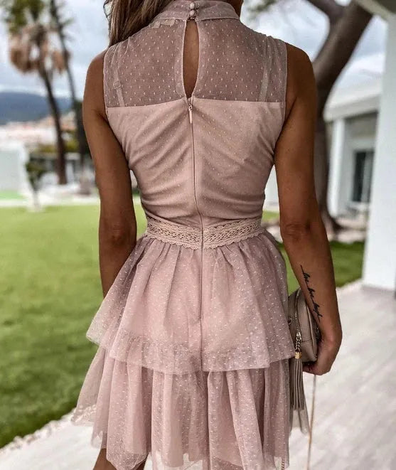 Women’s Mini Dress | Sleeveless Ruffle Back