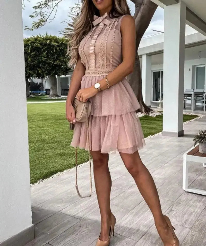 Women’s Mini Dress | Sleeveless Ruffle Back