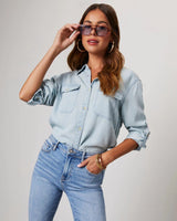 Long Sleeve Button-Up Blouse